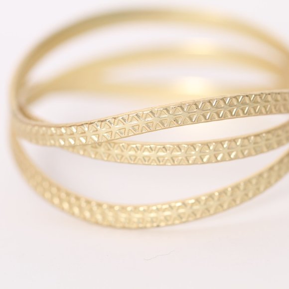 Multi-Row Twisted Gold Tone Cuff Bangle - Picture 3 of 5